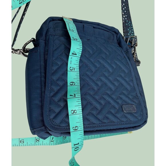 Lug Navy Quilted Crossbody Bag With Adjustable Strap & Multiple Compartments - Picture 3 of 12